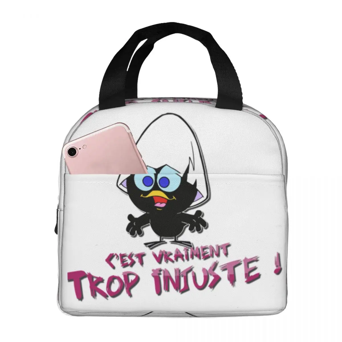 Calimero Cartoon Comic Thermal Insulated Lunch Bag Women Resuable Lunch Tote for Outdoor Picnic Multifunction Food Box