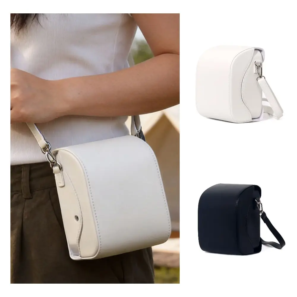 PU Leather Instant Camera Case Dustproof Scratch Resistant Carrying Pouch Shockproof Detachable Strap for  Flip