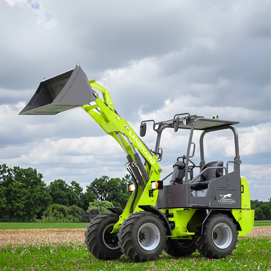 

LANDWARD New Design Agricultural Mini Electric Loader 2 Ton Multifunction Small 4WD Loader Attachment With Cab Customized Sale