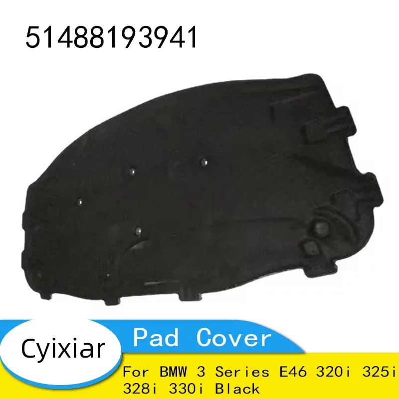 

51488193941 Engine Hood Bonnet Insulation Pad Cover Fit for BMW 3 Series E46 320i 325i 328i 330i Black