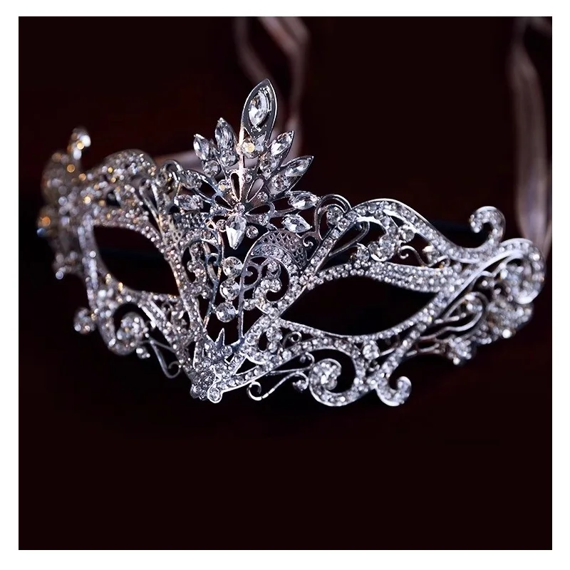 Heavy Industry Shining Diamond Mask for Ball,Performance Party Photo Bride Style Halloween Accessories