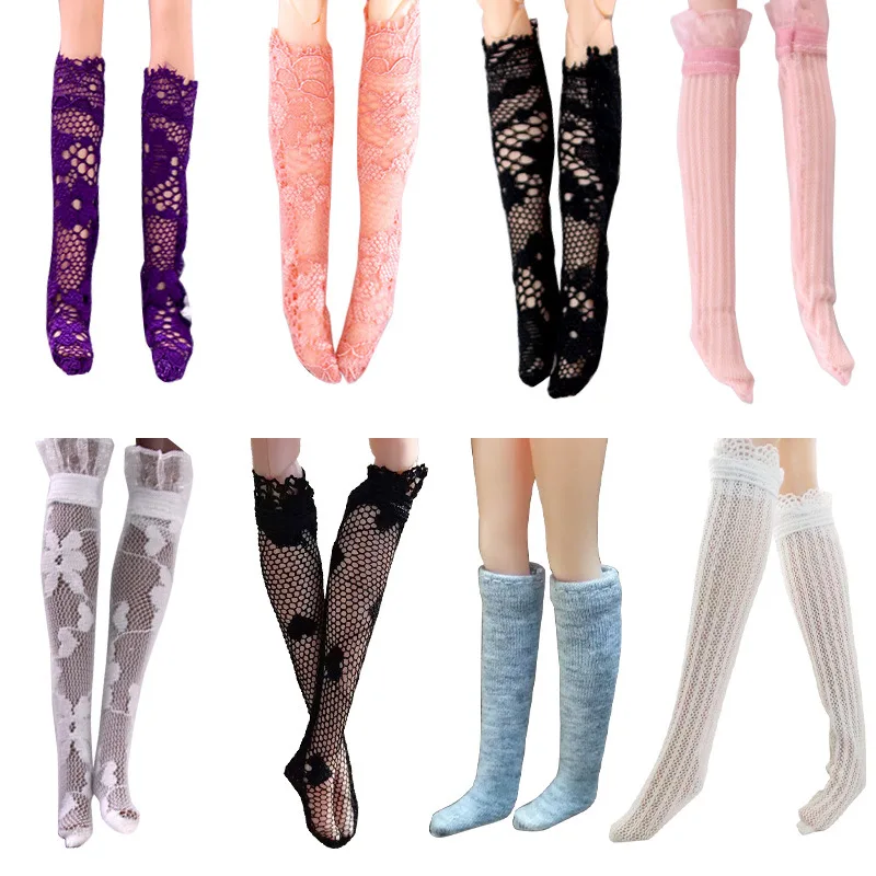 

Игрушечные носки, 6-точечное платье для куклы, принцесса, американская пряжа, длинная трубка, кружевная ткань, кукла SD BJD, сердечные шелковые носки, брюки