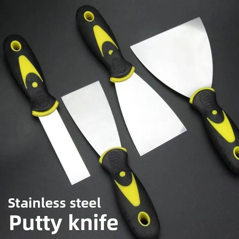 سكين رمادي مزدوج اللون مقبض بلاستيكي سكينة معجون ملعقة تنظيف المنزل مكشطة سكين مرآة سكينة معجون