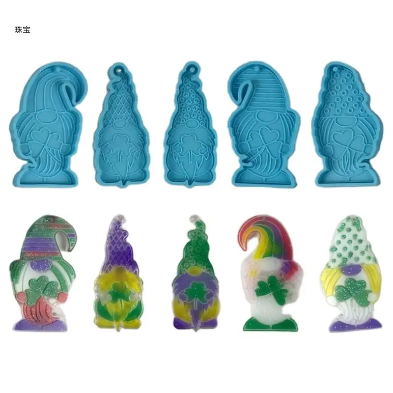 

X5QE DIY Craft UV Epoxy Mold Silicone Mould Dwarf for Doll Gnome DIY Keychain Resin M