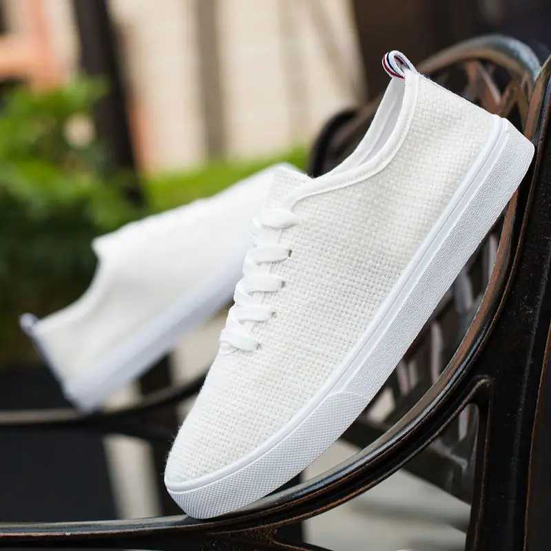 New Autumn Breathable Linen Shoes 2026 Men's Spring Summer Casual Flat Shoes Male Soft Bottom Sweat-absorbing Leisure Shoes
