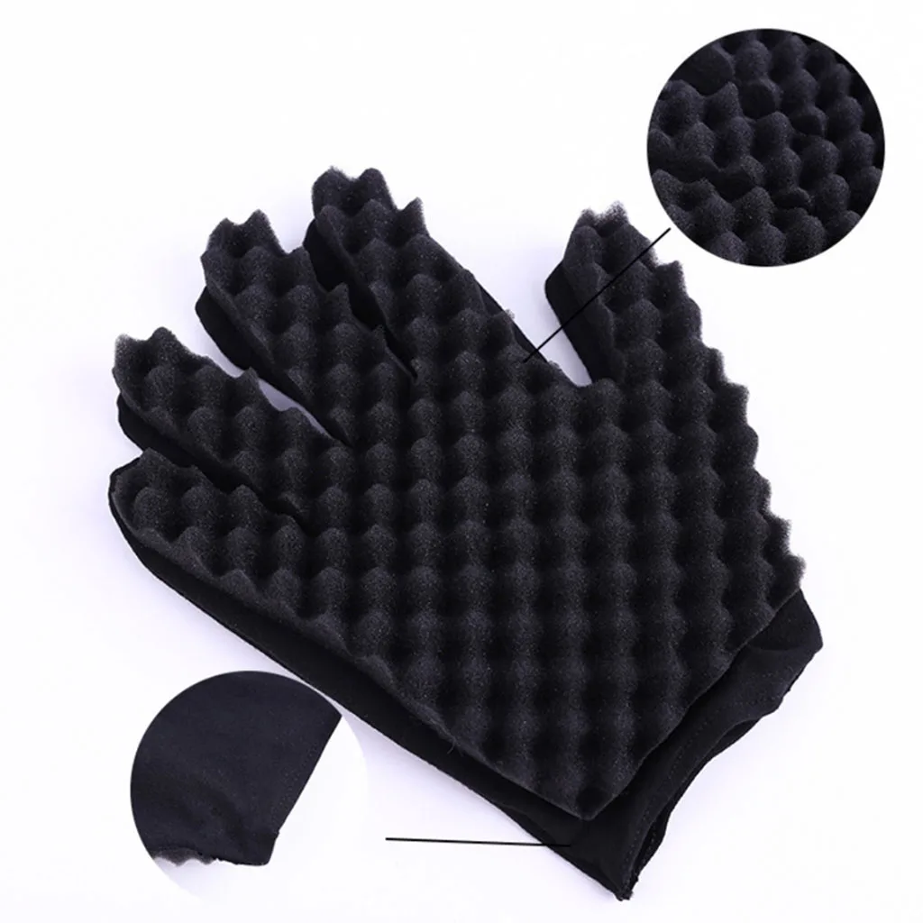 Hair Curl Sponge Gloves 2Pcs Gloves for Hair Curl Children Youth