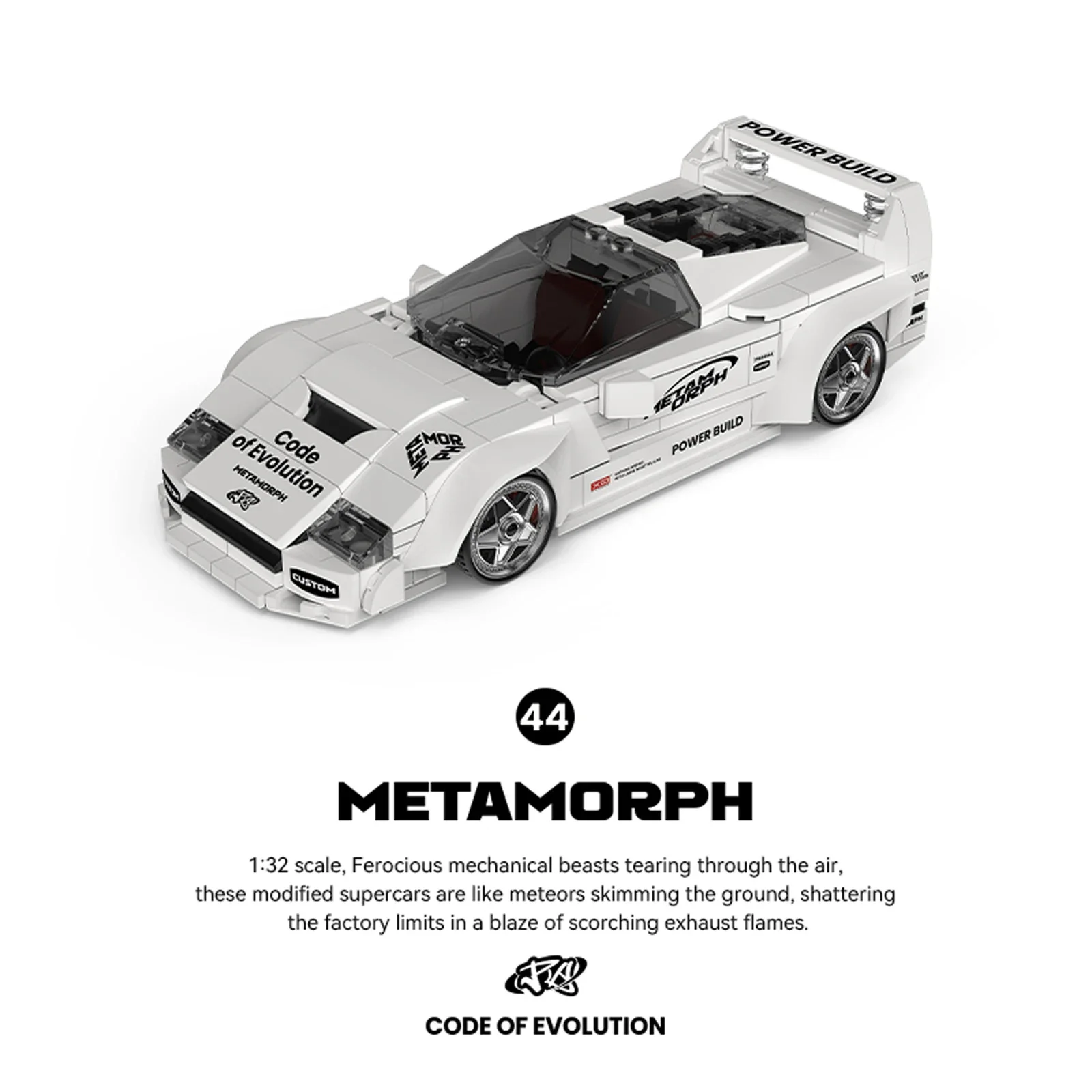 PB8844 394PCS Super Sports Car 8-Stud Bausteine Modellbausatz mit kleinen Ziegelsteinen für Kinder und Erwachsene