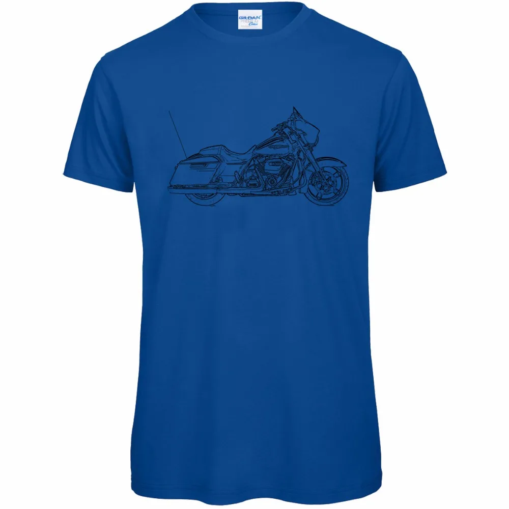 Hot Sale 100% Cotton Custom Printed Personalized T-Shirts Fashion Street Glide Inspired Motorcycle Art Men'S Tee Shirts Classic