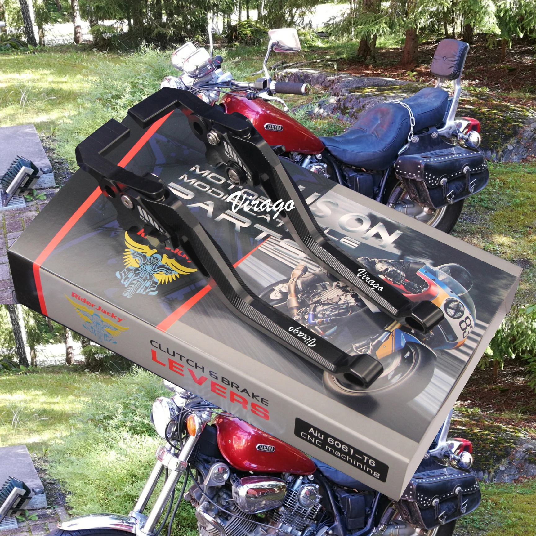 

Для Yamaha Virago 700 1985 1986 1987 Регулируемые 3D ромбические полые длинные рычаги тормозной муфты мотоцикла