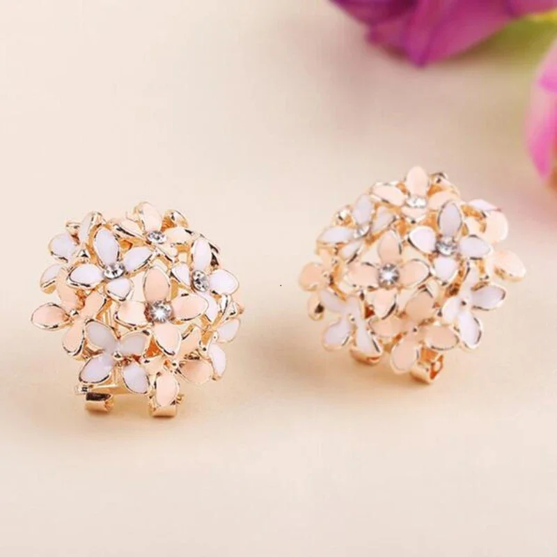 2022 Fashion Cute Alloy Stud Earrings for Women Boucle Crystal Flower Pendientes Mujer Jewelry Aretes De Mujer сережки