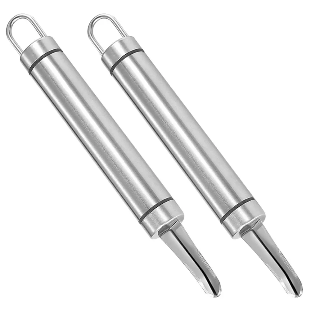 

2Pcs Corer Kitchen Gadgets Stainless Steel Fruit Tool 304 Removal Vegetable Core Remover Longan Pitter Portable Easy Use Storage