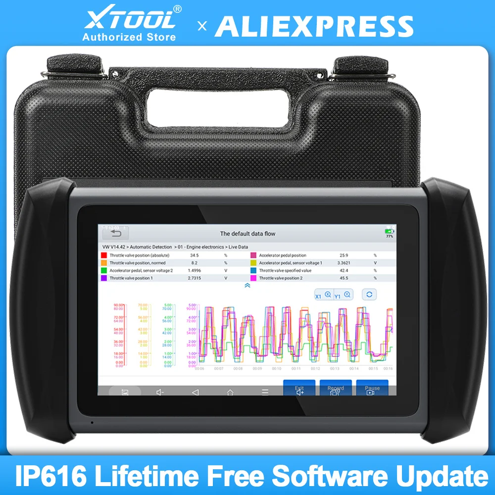 XTOOL InPlus IP616 Car Diagnostic Tools Full System Automotivo 7 Inch Auto OBD2 Scanner CANFD 31+ Reset Lifetime Free Update