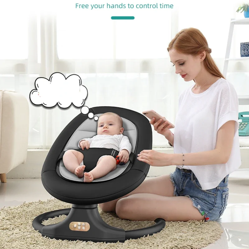 Load Baby Smart Electric Baby Cradle Crib Swing Rocking Chair  Newborn Calm Chair with Comforter Remote Control