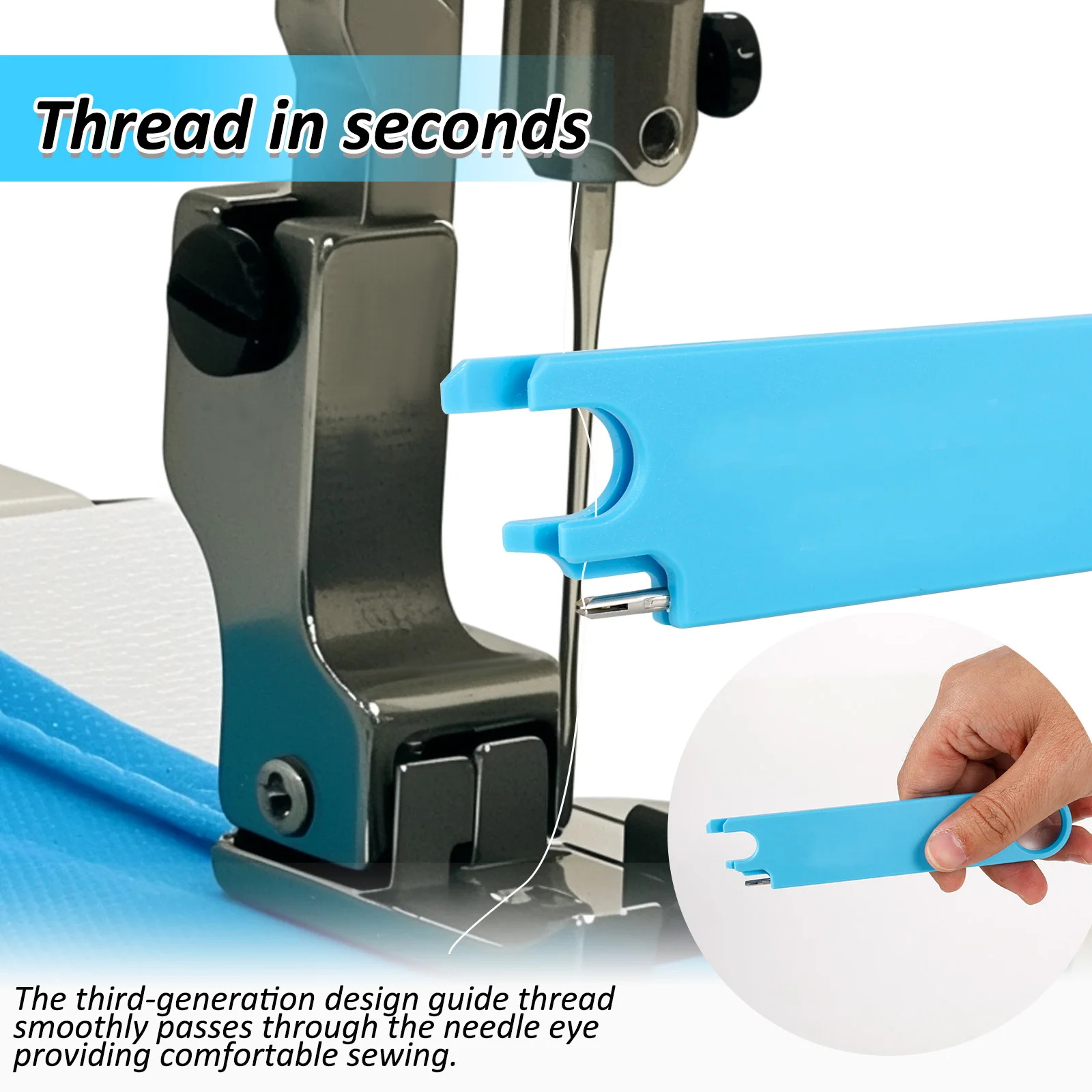 1 Pc Anti-Piercing Needle Threader Quick Threading Device Plastic Sewing Machine Threading Tools Sewing Machine Needle Threader