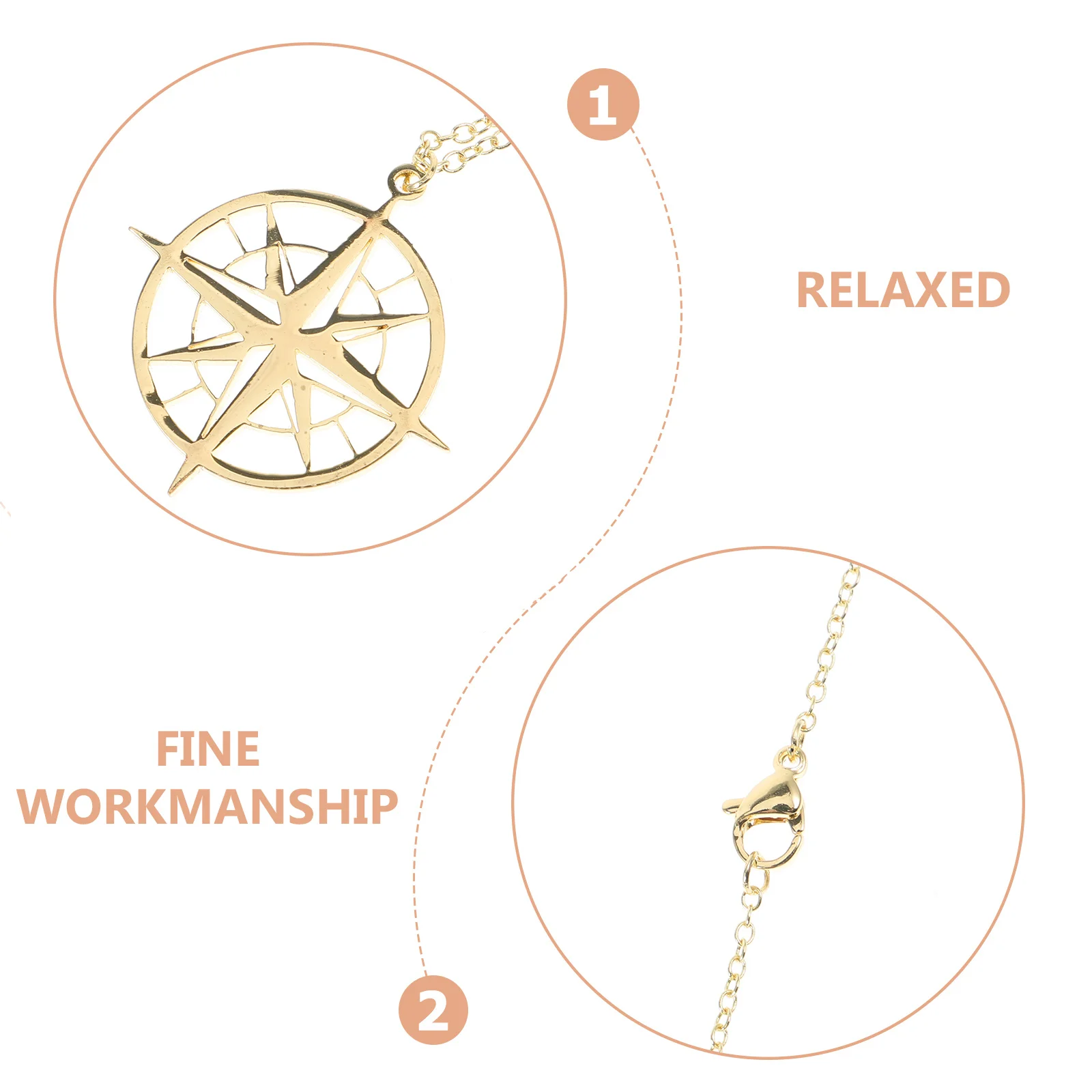 

Simple Compass Necklace Elegant Clavicle Pendant for Women Girls Ladies Chic Jewelry Birthday Anniversary Party Wedding Daily