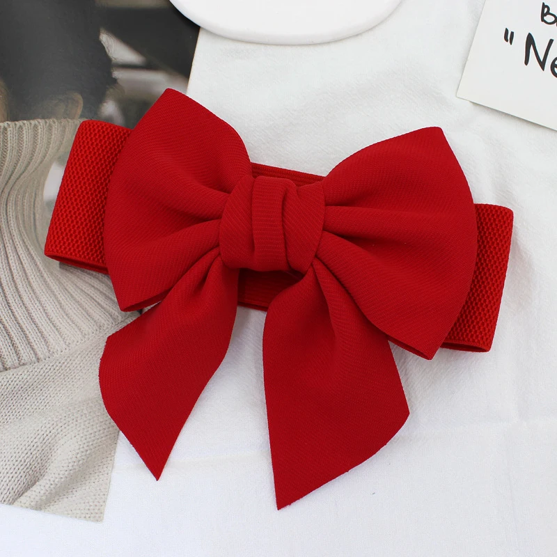 Fashion Women Big Bow Waistband Elastic Wide Stretch Waist Belt Belts Straps For Girls Clothes Dress Belt Waistband Accessories