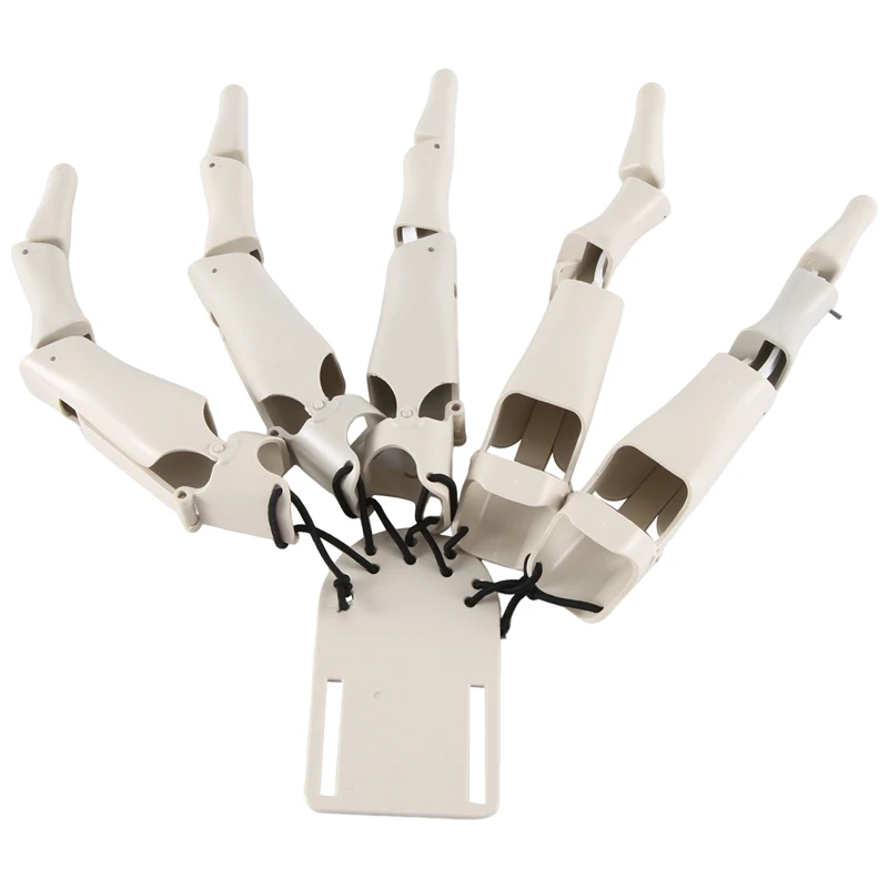 1 Set White Plastic Halloween Articulated Finger Realistic Skeleton Hands Horror Ghost Claw Props Finger Glove