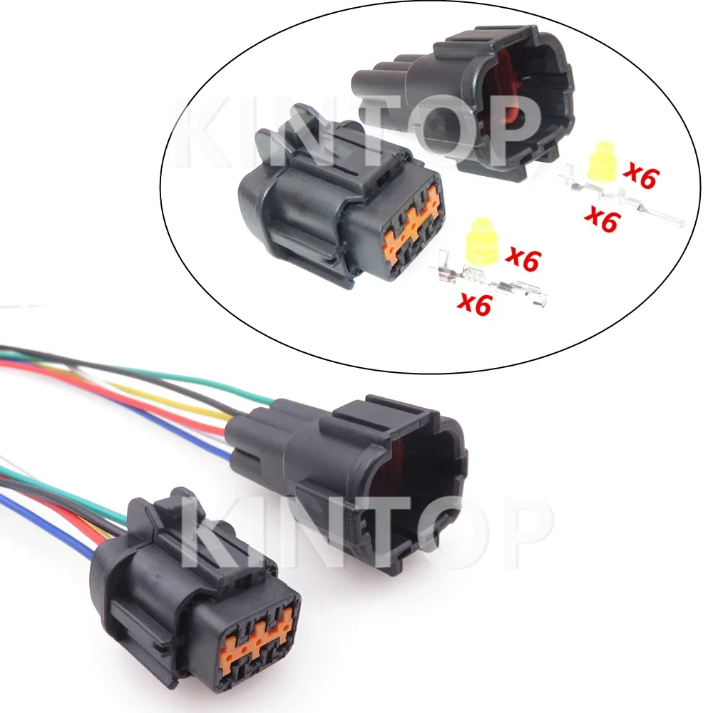 

1 Set 6 Pin Car Waterproof Socket AC Assembly For Nissan 6185-5175 6188-5539 6185-1173 PB295-03020 Auto Taillight Wire Connector