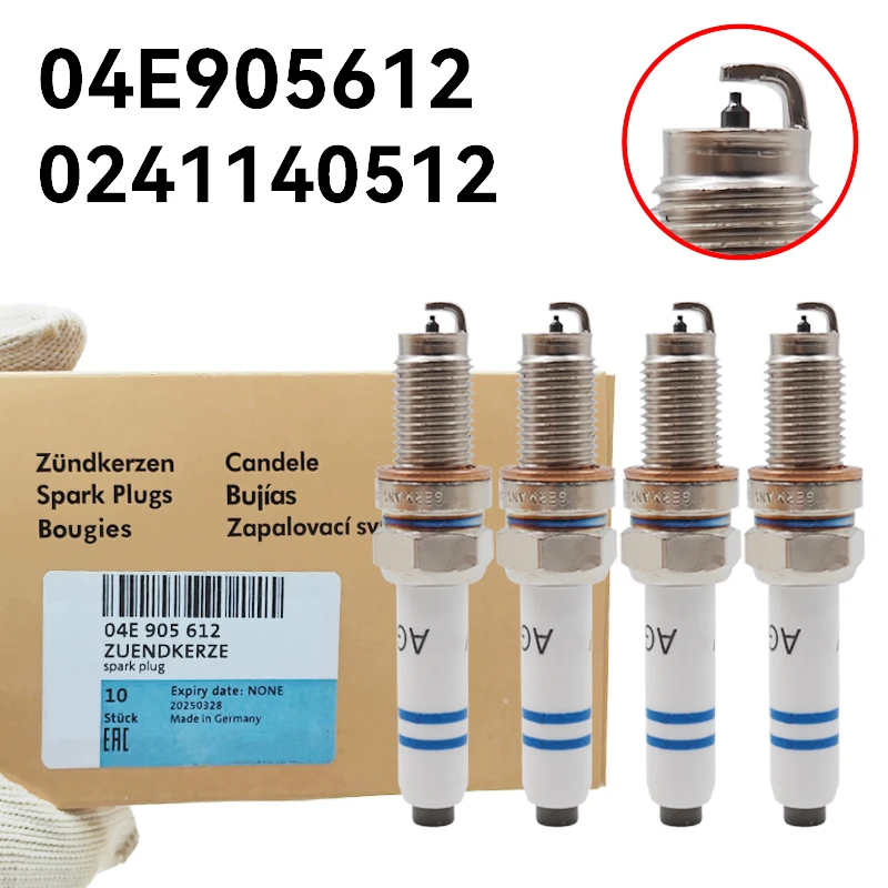 20PCS 04E905612 Iridium Spark Plug Candles For Audi A1 A3 Q3 Volkswagen Golf Skoda Seat Polo Beetle 0241145515 04E 905 612