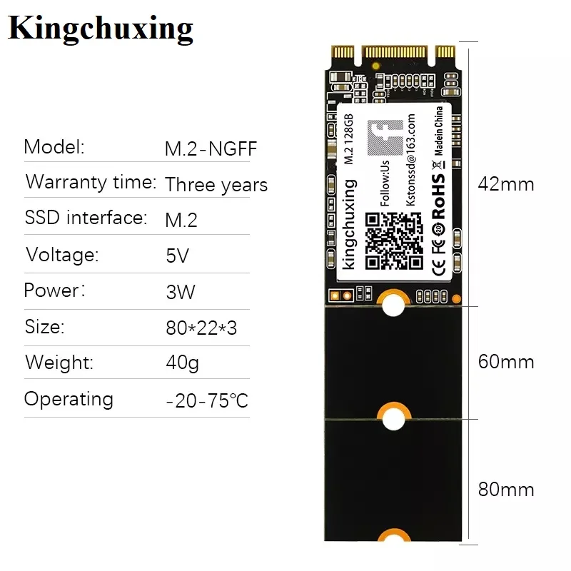 Promo Kingchuxing SSD M2 Sata M.2 NGFF Solid State Drive 1TB 512GB 256GB 2242 2260 2280 Hard Drive Disk for Laptops Notebook SSD