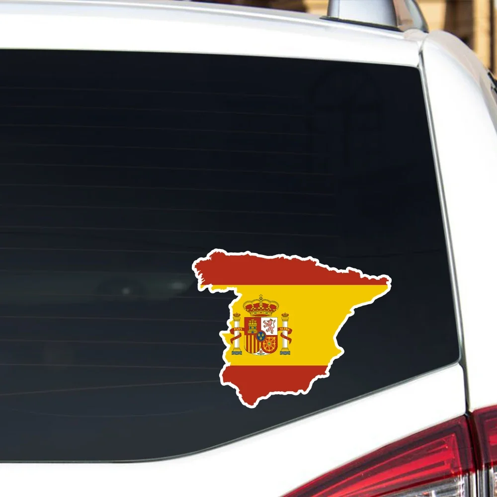 10x8cm Spain Map Car Stickers Auto Motorcycle Decoration PVC Sticker Creative Waterproof Styling Decal Car Exterior Accessories