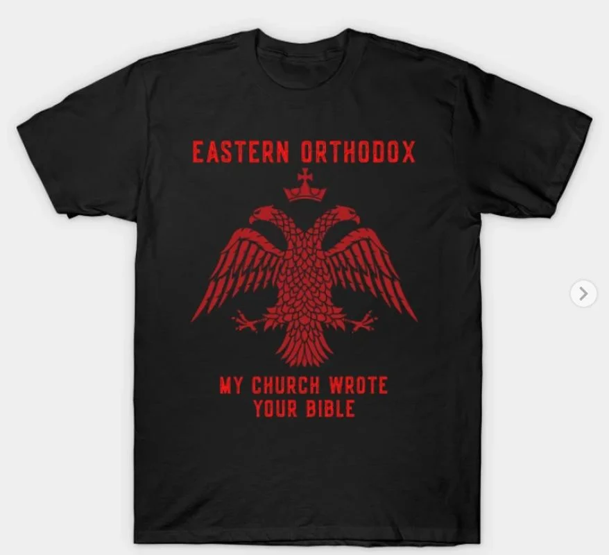 Eastern Orthodox Christian Men T-Shirt Short Sleeve Casual 100% Cotton Shirts Harajuku Mens T Shirts