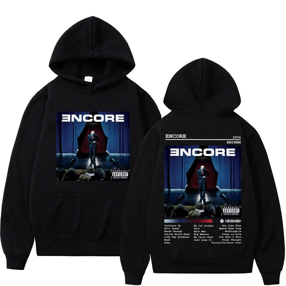 

Rapper Eminem Music Album Encore Double Sided Print Hoodie Men Women Fashion Hip Hop Sweatshirt Casual Comfort Oversized Hoodies