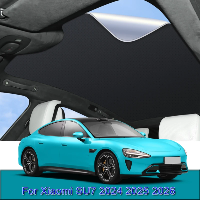 For Xiaomi SU7 2024 2025 2026 2027 Car Electrostatic Adsorption Sunroof Sunshade Heat Insulation Skylight Sticker Auto Accessory