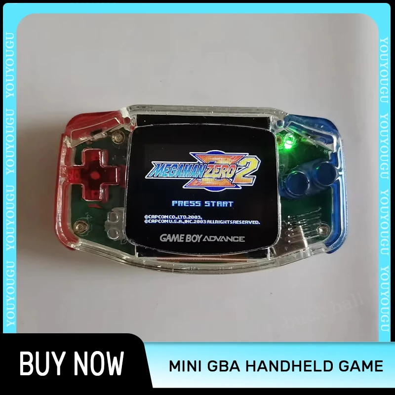 

Mini Gba Handheld Game Console Transparent Mini Portable Gamepad Ips Screen Gamer Console With Battery Flip Machine For Gba/Nes