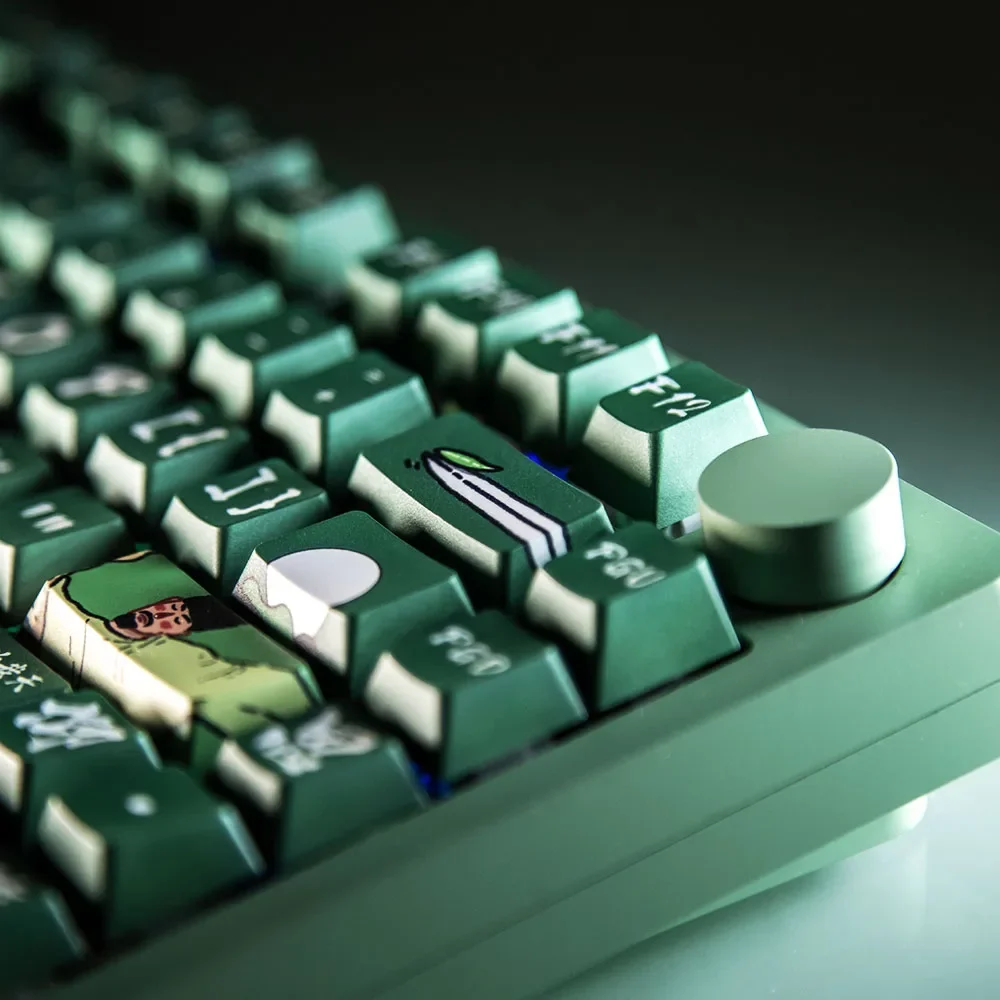 Proud to be happy/Zhexian Li Bai, calligraphy Guofeng mechanical keyboard personalized creative keycap PBT five-sided KCA