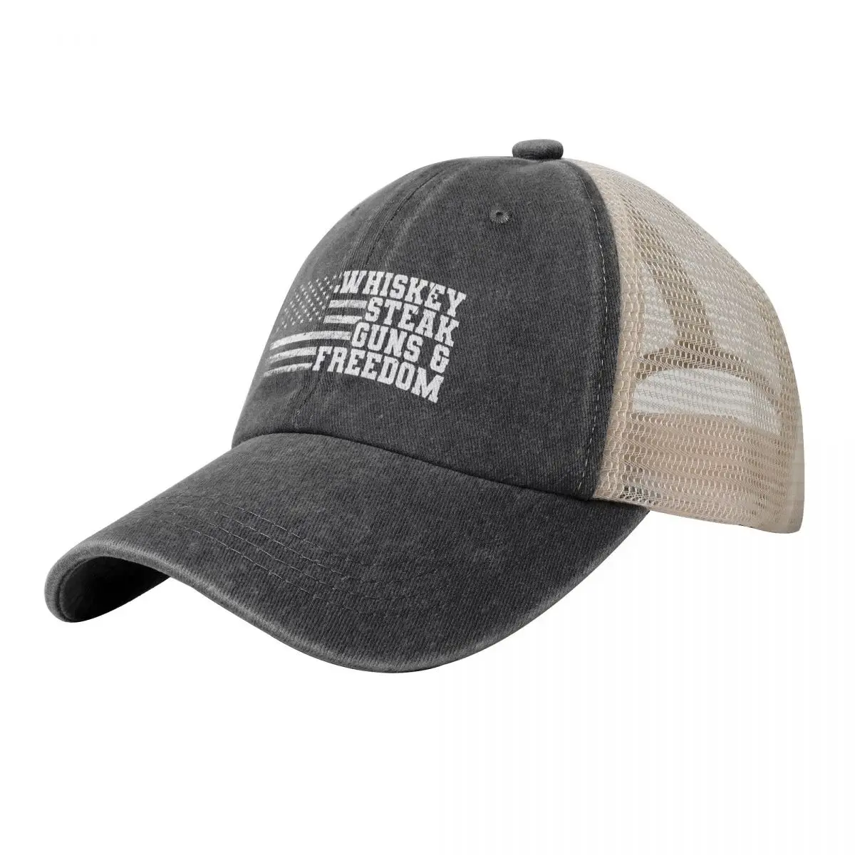 

Guns Not Money - Whishkey Steak Guns n Freedom Cowboy Mesh Baseball Cap tea Hat funny hat Baseball Men Women's