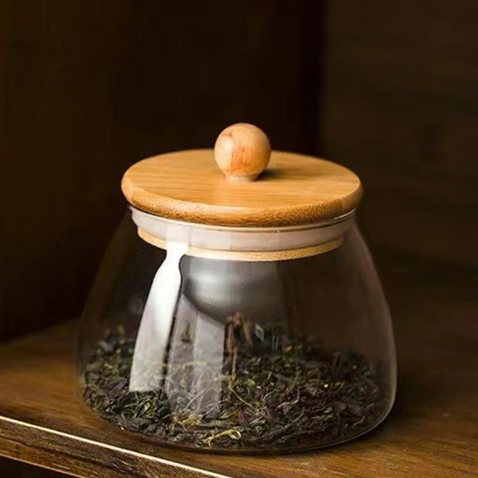 Luftdichte Glasbehälter zur Aufbewahrung von Tee, Kräutern und Gewürzen, Vorratsglas aus hochborosilikathaltigem Glas, Teedose, Küchenorganizer
