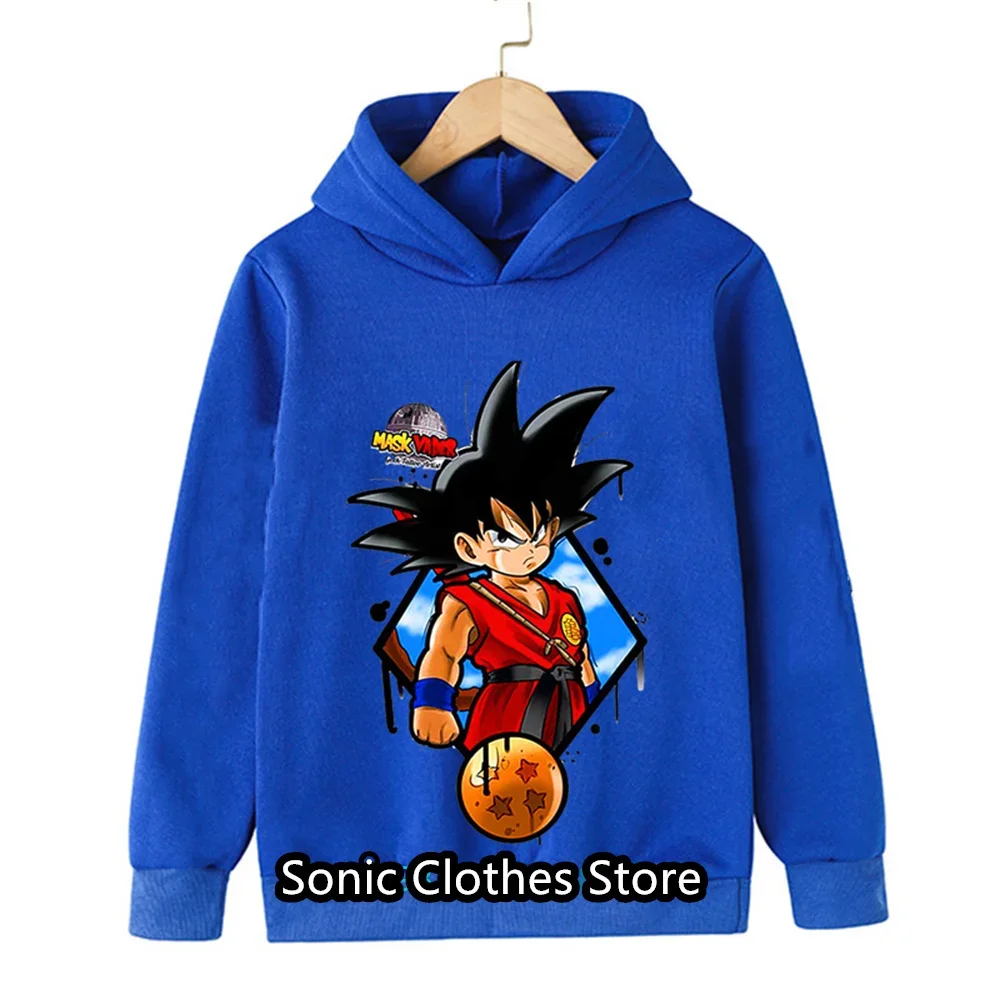 Dragon Ball Z Goku Autumn Winter Boys Girls Sweatshirts Kids Anime Cartoon Hoodies Clothing Toddler Goku Hooded Tops