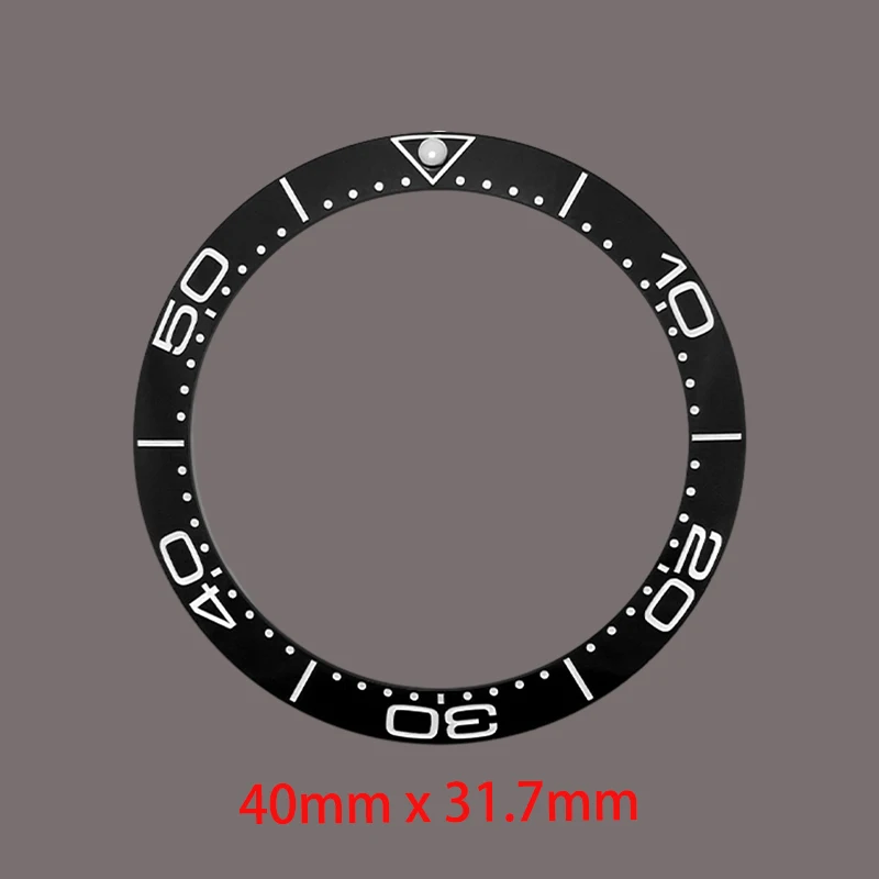 40 مللي متر x 31.7 مللي متر مشطوف السيراميك الحافة إدراج حلقة يناسب 42 مللي متر إلى 44 مللي متر الغوص GMT يخت البحر DwellerWatch حالات ساعة حلقة اكسسوارات