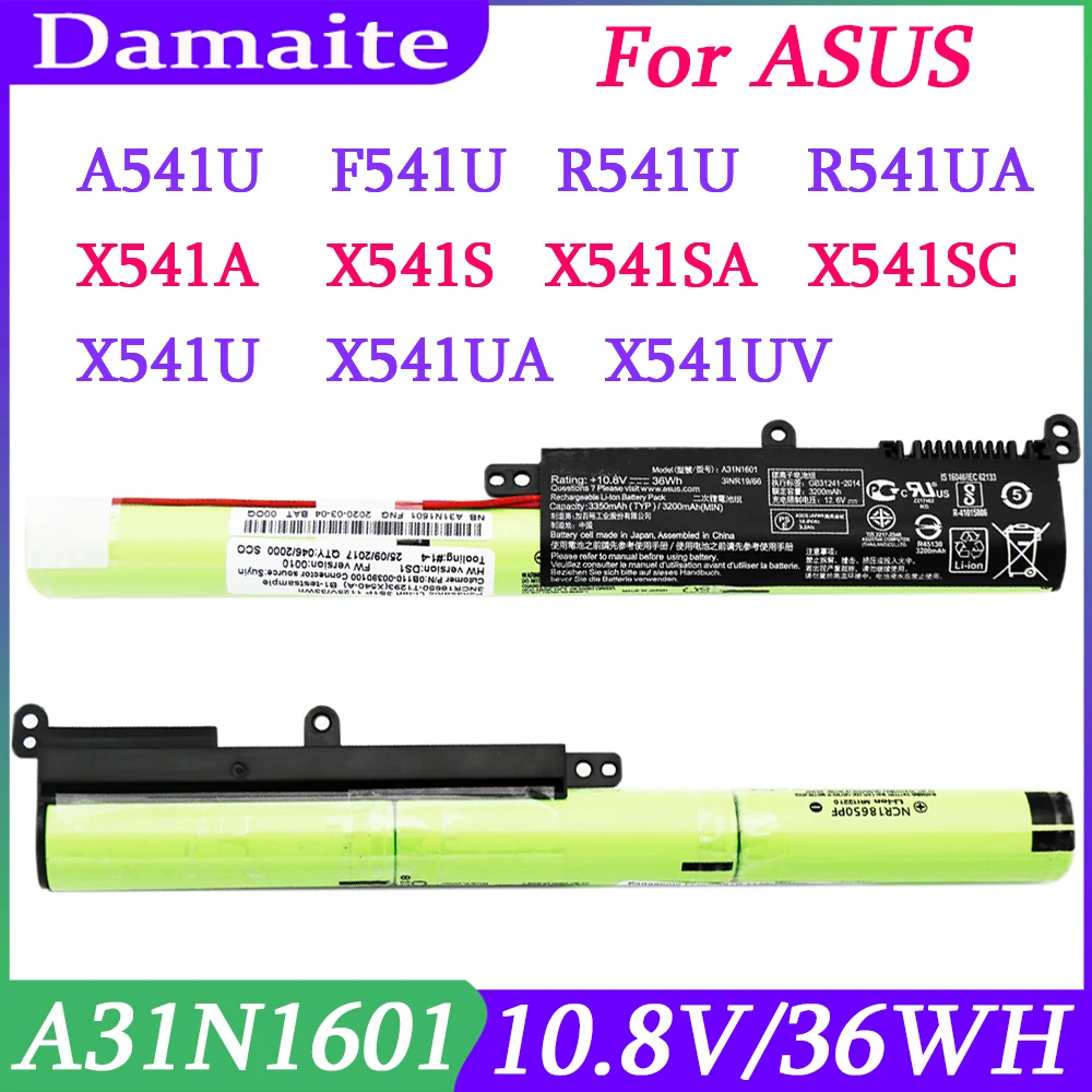 A31N1601 Laptop Battery For ASUS A31LP4Q F541UA R541UA R541UJ R541UV X541SA X541SC X541U X541S X541U X541UA X541UV