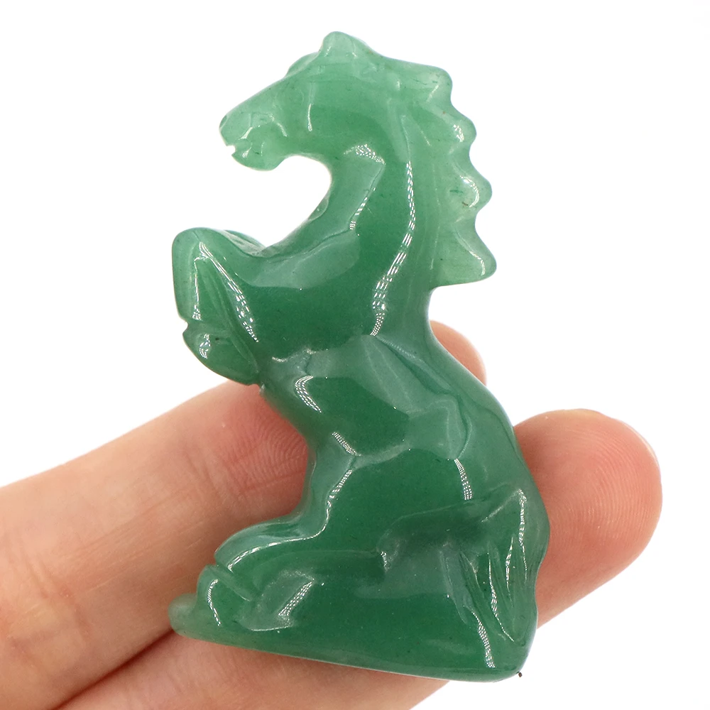 

2" Horse Statue Natural Stone Carved Animal Figurine Reiki Healing Crystal Energy Gemstone Crafts Home Decoration Christmas Gift