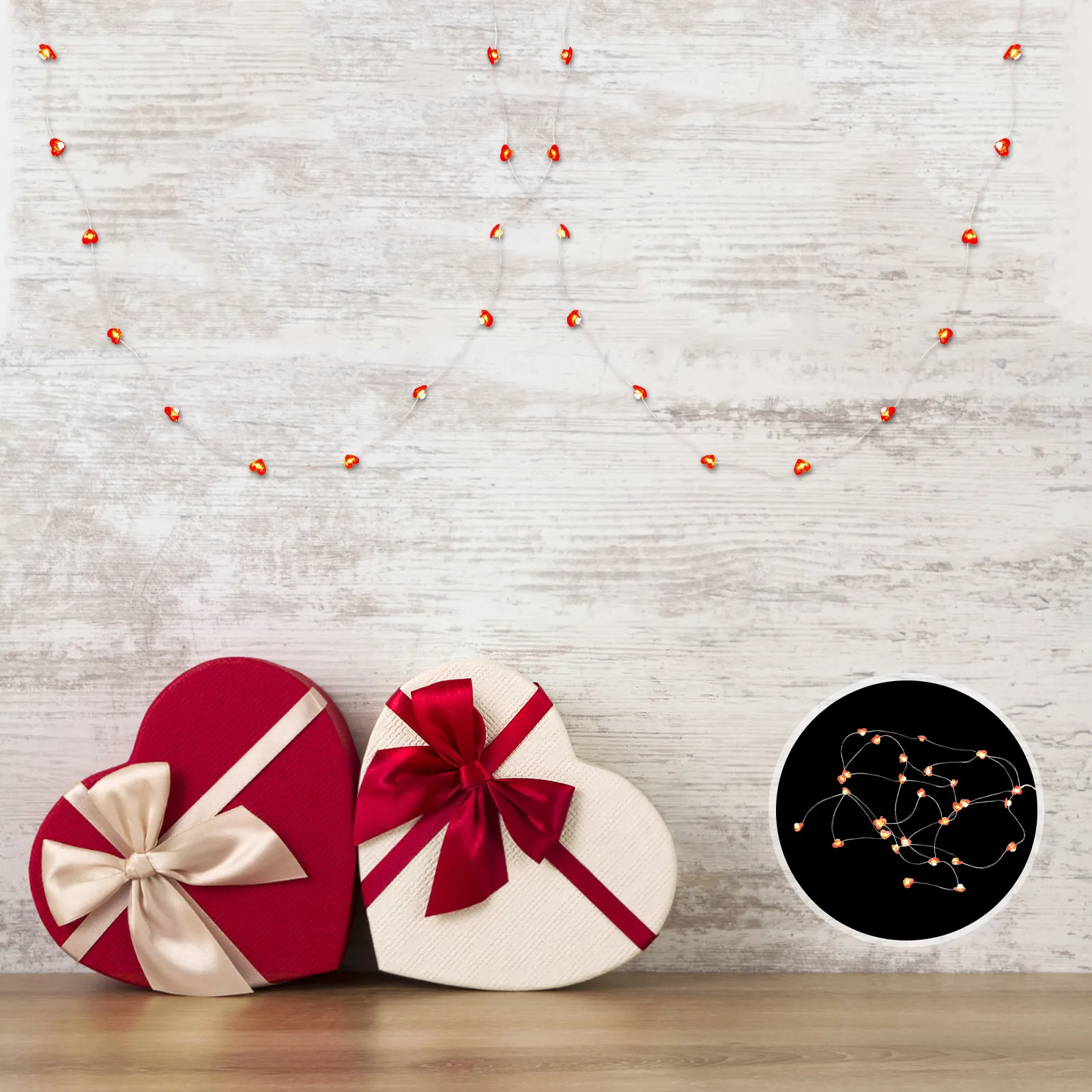 

1 комплект медных гирлянд в форме сердца ко Дню святого Валентина, романтическая светодиодная лампа-светильник, украшение для комнаты и вечеринки на День святого Валентина