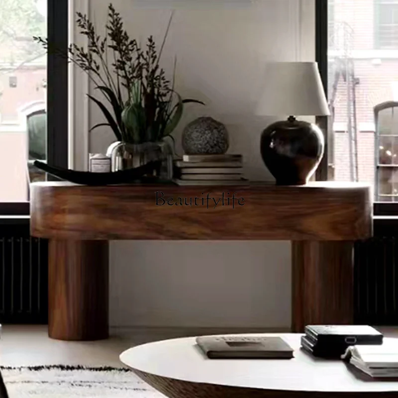 

Medieval Entrance Terrace Surprise Quiet Wind Case Retro Table Nordic Entrance Cabinet Aisle Corridor End View Table Designer