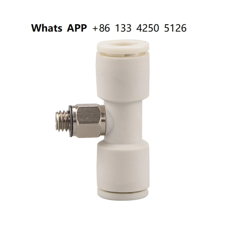 

10pcs SMC type miniature three-way gas pipe joint KJT03/04/06-01S/06/M3/M5/M6 thread with equal diameter