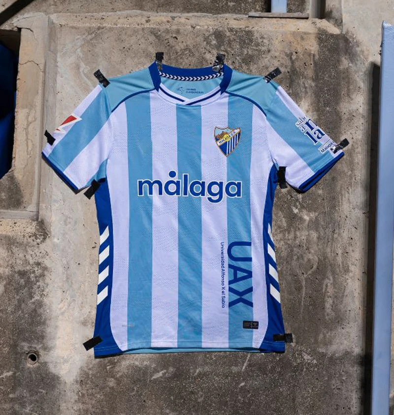 25-26 قمصان La Liga الجديدة، زي فريق Málaga CF، قمصان مطبوعة ثلاثية الأبعاد، قمصان رياضية للجنسين، قمصان أطفال، 6XL #1