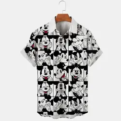 New Printed Disney Donald Duck Mickey Mouse Men's Shirt Summer Fashion Street Trend Retro Boutique Unisex Top