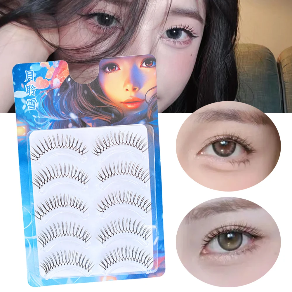 5 Pairs Fairy U-shaped False Eyelashes Reusable Lash Extension False Eyelashes Natural Wispy Enlarge Eyes Korean Eye Makeup