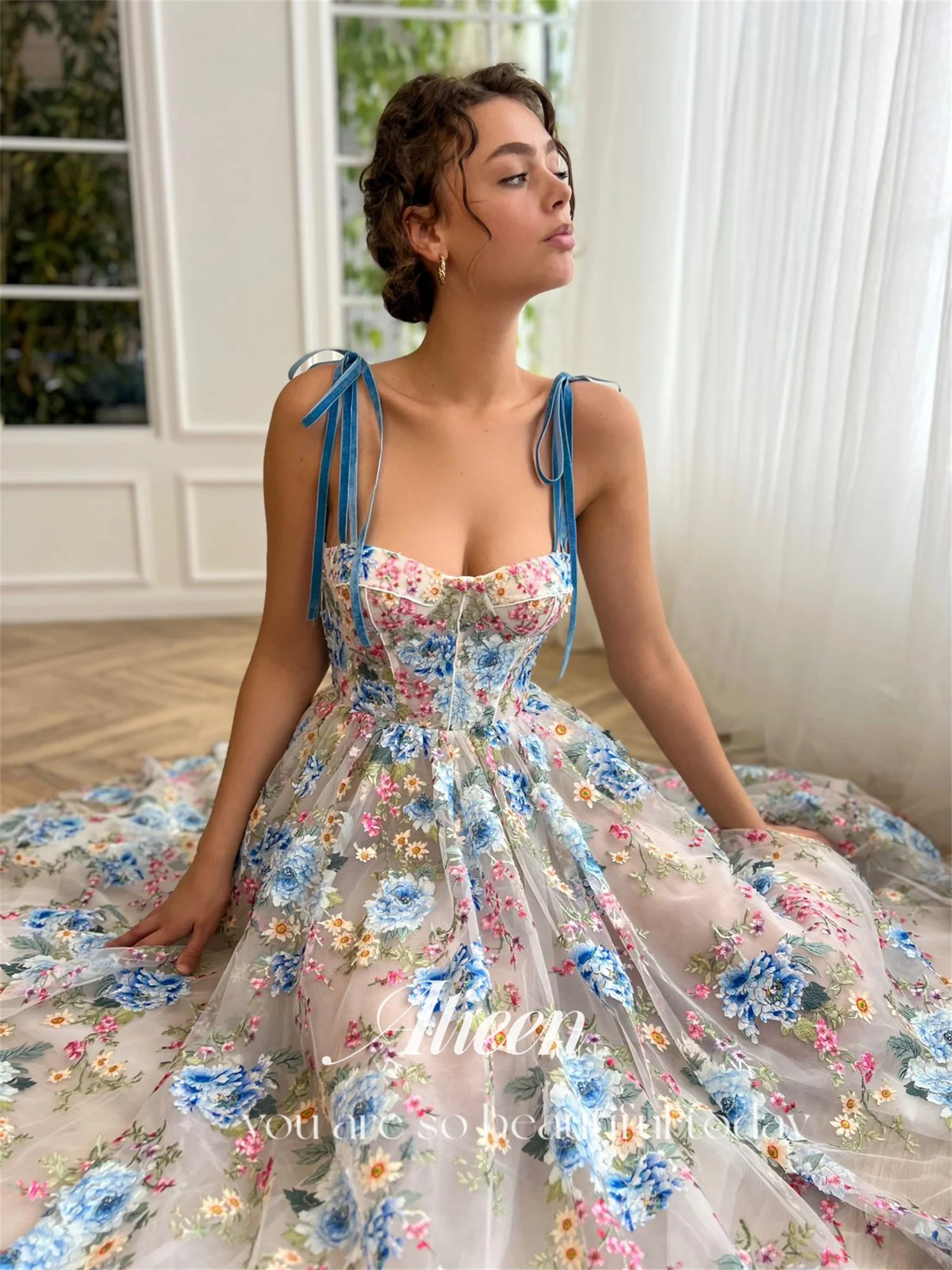 Aileen Flowers Sweetheart Elegant Plus Size Party Dresses for Special Occasions Evening Woman Gala Prom Wedding Dress 2024 Saudi