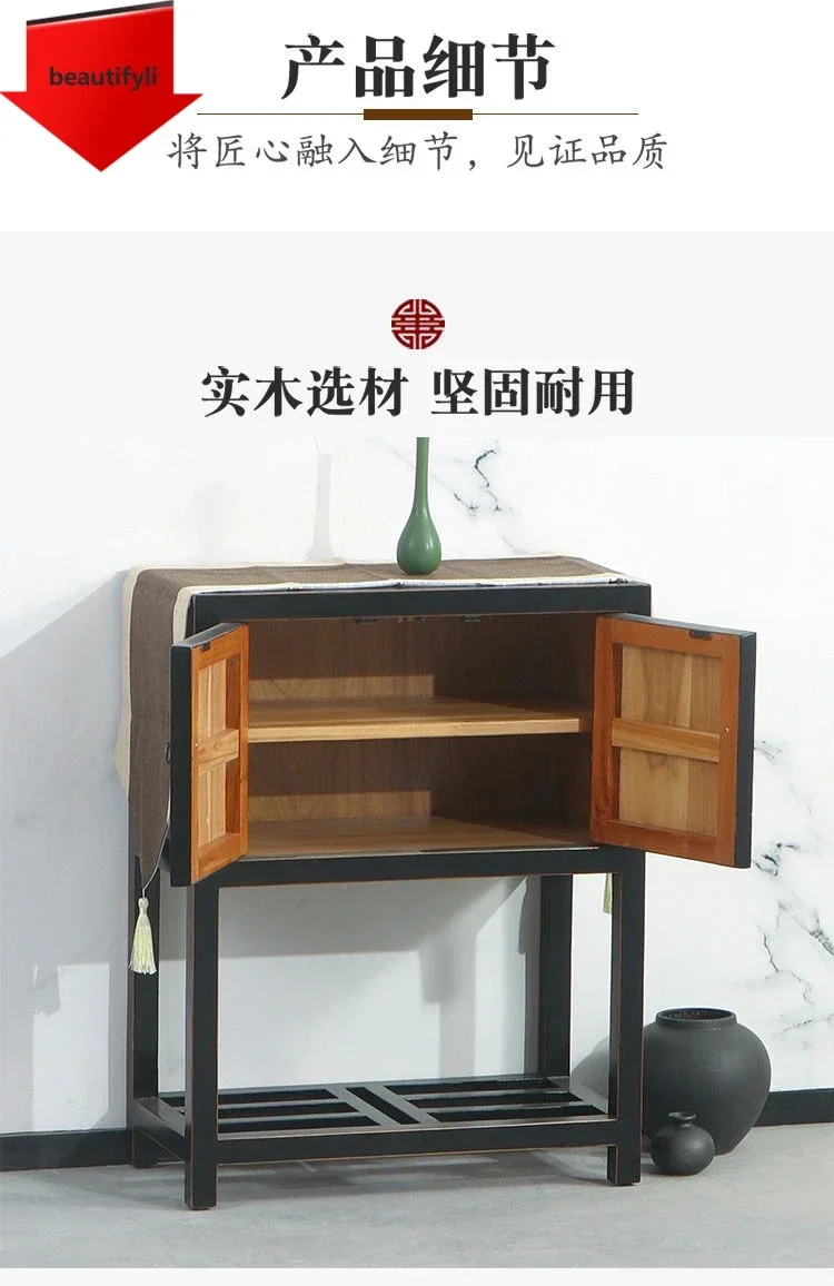 Q181 New Chinese-style entrance dining side cabinet, two-door tea cabinet, flower stand, storage and decorative cabinet
