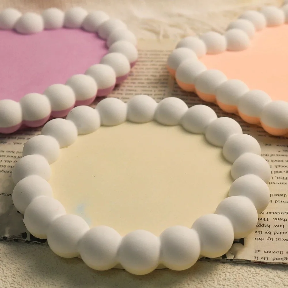 Creative DIY Coaster Silicone Mold Translucent Round Gift Casting Mold Heart Shape Cloud Shape Gypsum Tray Mold Gift Making