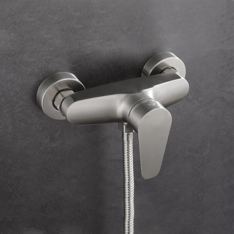 

Wall Mounted Bathroom Shower Faucet Set Stainless Steel Rainfall Handheld Shower Head System Cold Hot Water Mixer Bathtub Tap