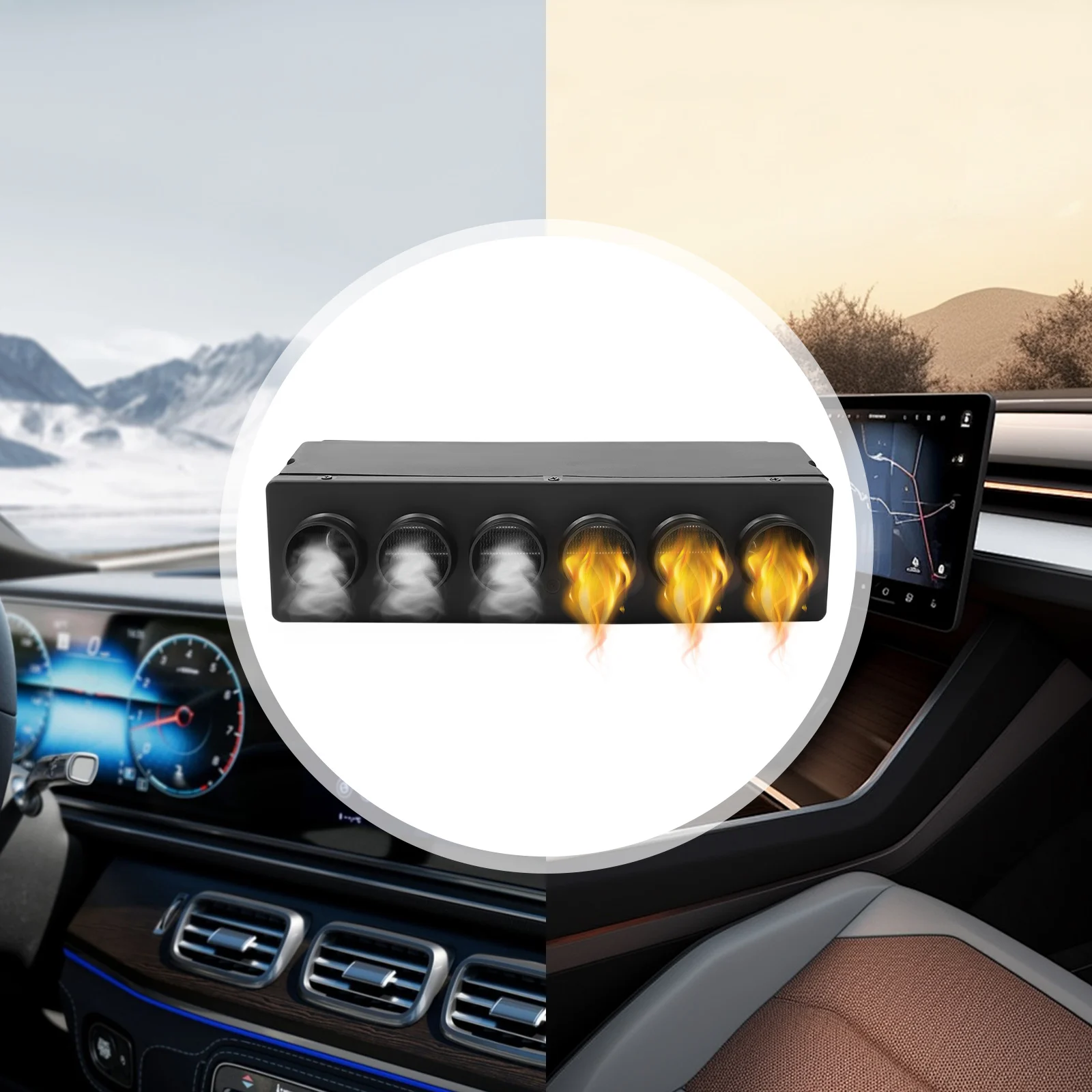 12V 냉온 겸용 에어컨 증발기 3단 속도 3-8 ° 차량 온도 조절용 조절 가능한 65dB 저소음 258CFM