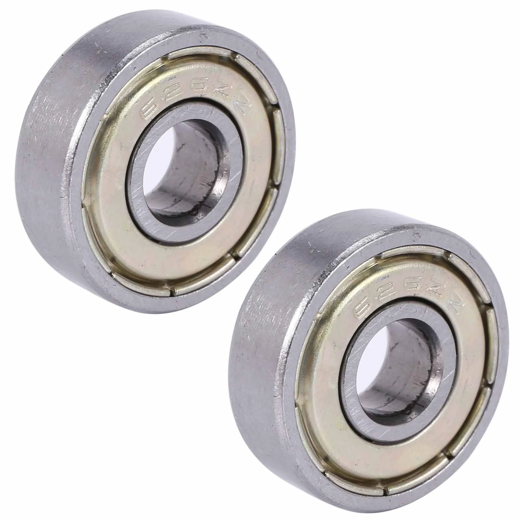 2X 626Z Double Sealed Ball Bearings 6X19X6mm Carbon Steel Silver