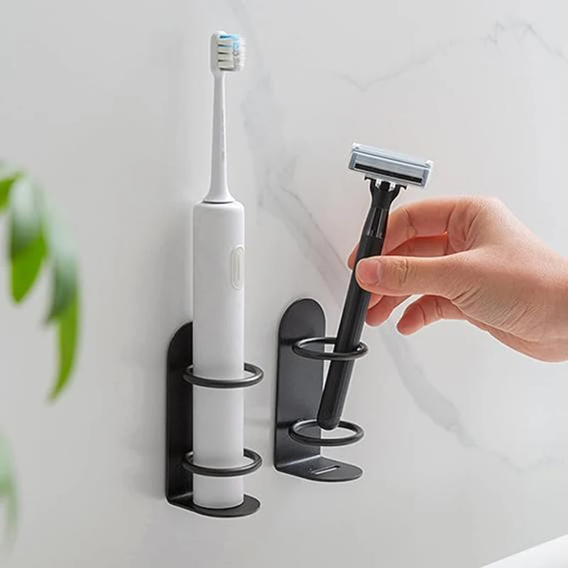 

3 Color Electric Toothbrush Holders Wall-Mounted Punch-free Razor Holder Storage Shelf Bathroom toothbrush storage Paste Basket