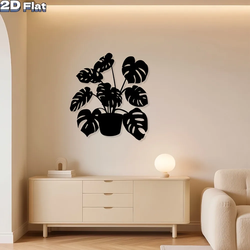 CIFBUY Modern Monstera Aluminum Wall Art 12x16 Inch Waterproof Durable Metal Decor for Living Room Entryway Home Ornament